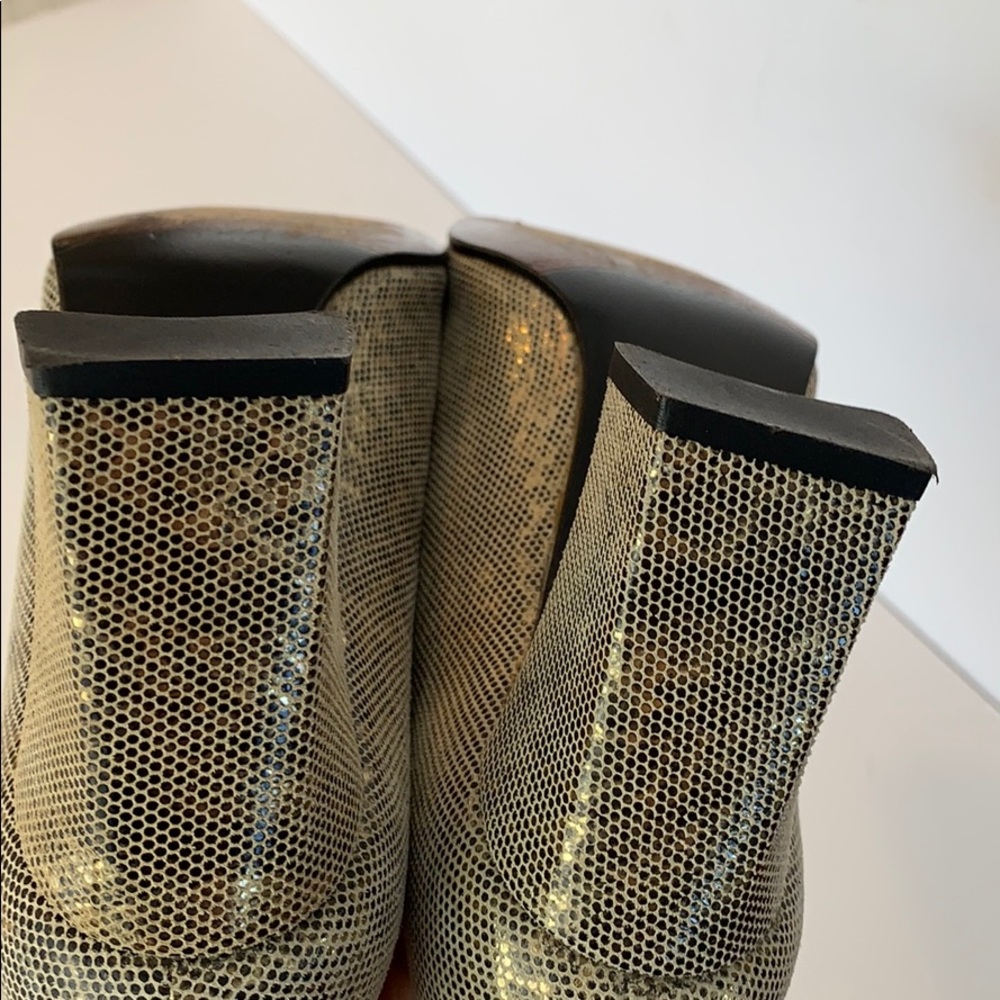 Stuart Weitzman Metallic Snake Block Heel Pump - image 7